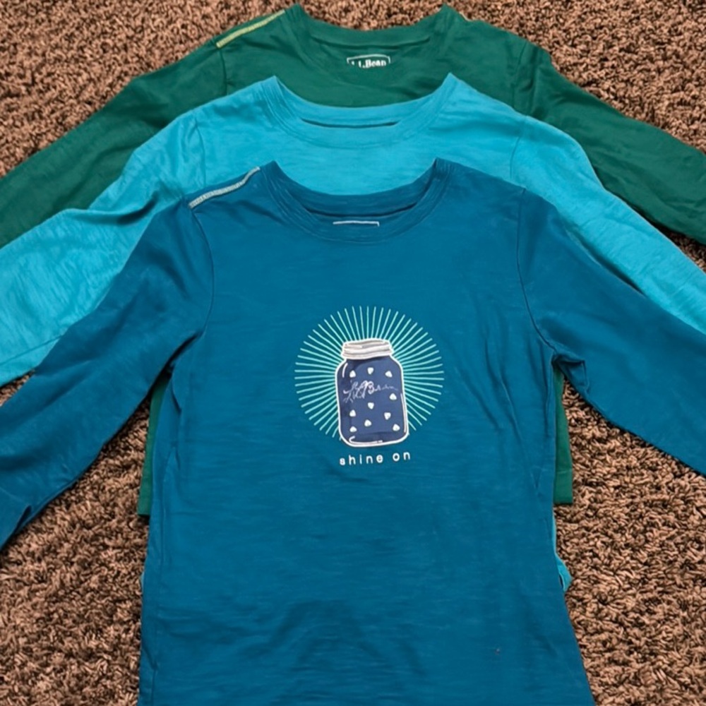 Teal and Green Kids Long Sleeve Shirts